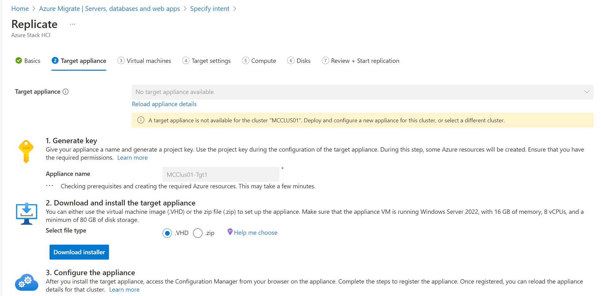 Download Target Appliance